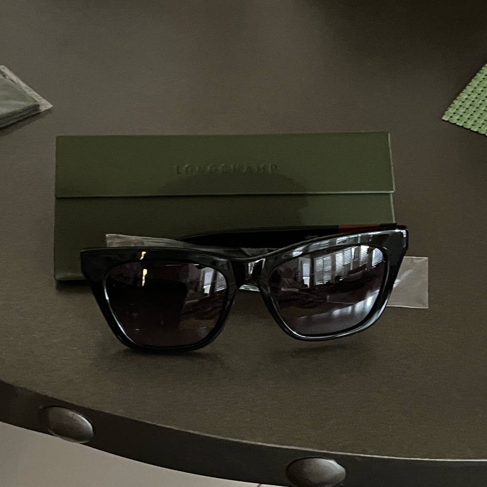 Longchamp Black Sunglasses with Green Case - Picture 6 of 7